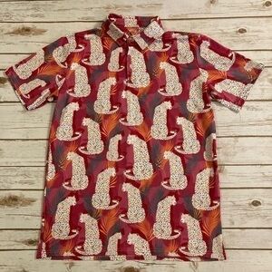 Proud 90 Men’s Jungle Cats UPF 30 UV Protection Golf Polo Medium